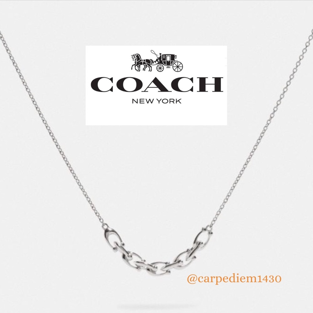 BOXED Coach Signature Link Necklace - Picture 3 of 6